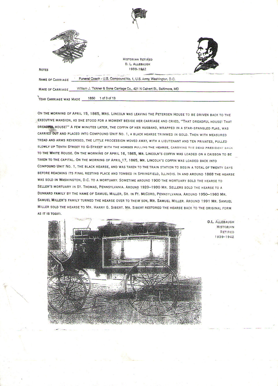 Lincoln Hearse History